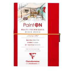 Paint'ON carnet cousu 32F A5 250g - Rouge