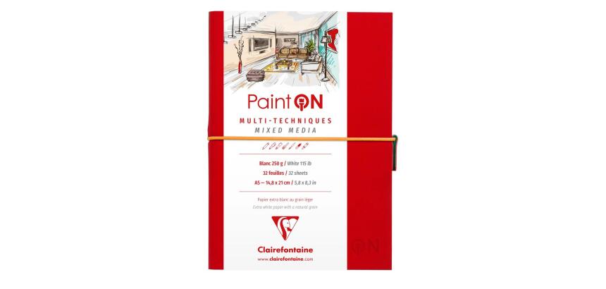 Paint'ON carnet cousu 32F A5 250g - Rouge