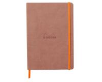 Rhodiarama carnet souple A5 160 pages ligné papier ivoire 90g fermeture élastique - Bois de rose