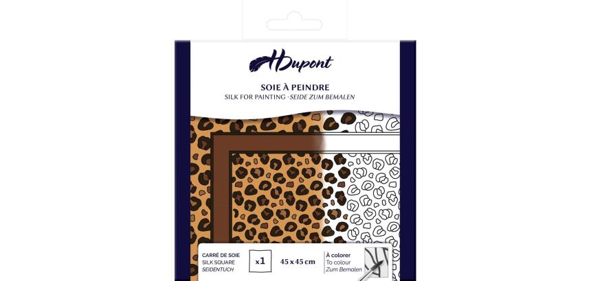 CARRÉ 100% soie - 45x45cm Léopard - Blanc