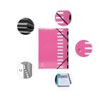 Clasificadores Harmonika ® lomo extensible Iderama ® Con gomas y ventanas troqueladas. - Tamaño: 24,5x32 cm para: A4