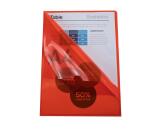 Etui carton de 100 pochettes coin PVC lisse haute résistance 13/100e - A4 - Rouge