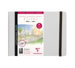 Etival Aquarelle carnet cousu 24F A5 300g grain fin (cartes postales) - Gris