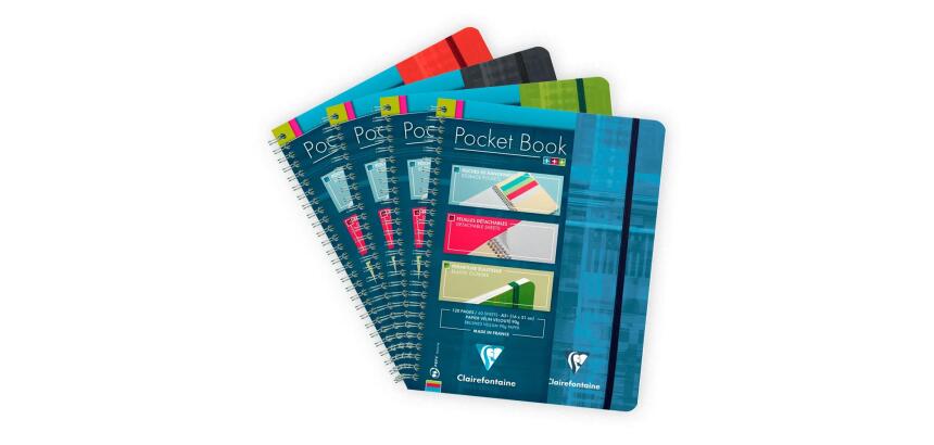 Pocket Book cahier reliure intégrale à élastique A5+ 120 pages détachables ligné Couleur aléatoire - Assortis