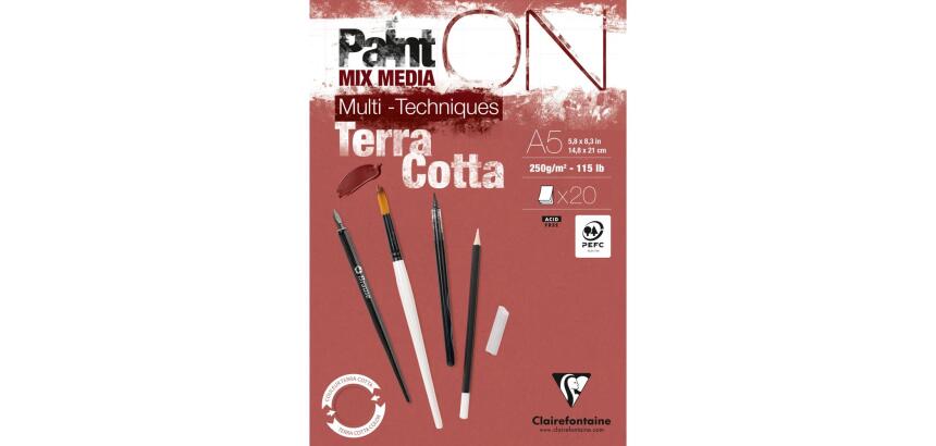 Bloc PaintON TERRACOTTA collé A5 20F