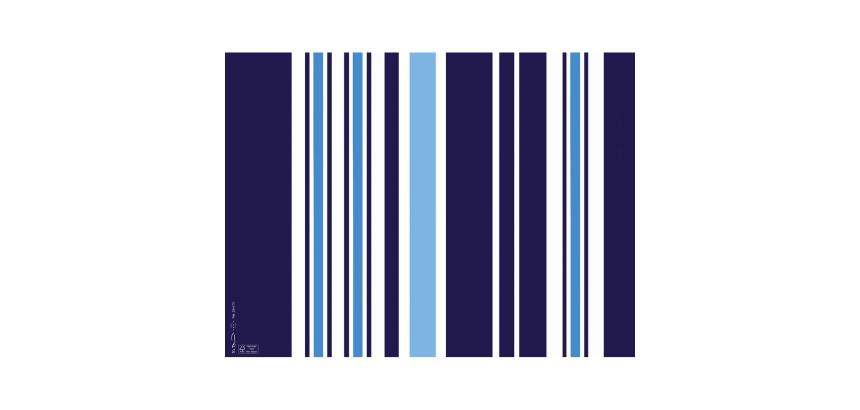 Barquette de 400 sets de table papier gaufré recyclé 80g/m2, Bayadère bleu marine - Format 30x40cm - Bayadère