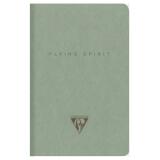 Flying Spirit piqûre textile 9x14cm 96 pages ligné motifs assortis papier ivoire 90g - Vert de gris
