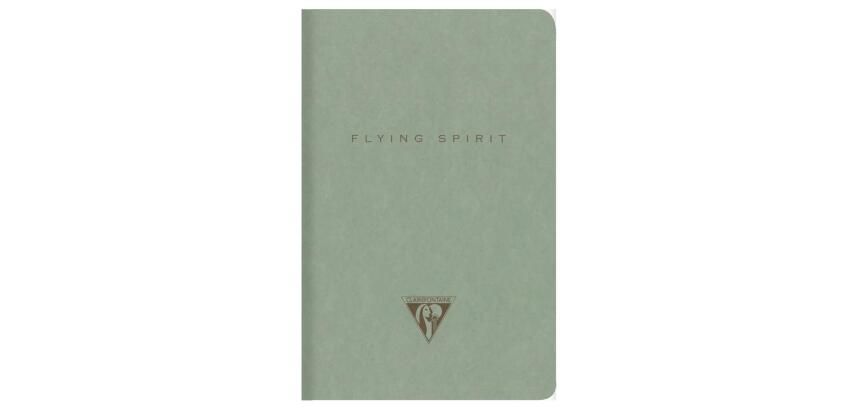 Flying Spirit piqûre textile 9x14cm 96 pages ligné motifs assortis papier ivoire 90g - Vert de gris