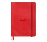 Rhodiarama Goalbook Creation rembordé rigide A5 100p papier lavis technique blanc uni 200g avec élastique - Coquelicot