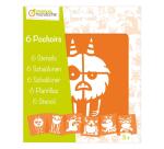 Set de 6 pochoirs enfants, Monstres - Orange