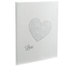 Livre d'or 100 pages blanches Harmony - 27x22 cm vertical - Blanc pailleté