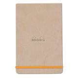 Rhodiarama Webnotepad rembordé rigide 9x14 cm 192 pages ligné microperforé papier ivoire 90g fermeture élastique - Beige