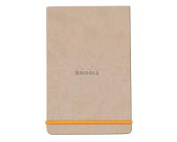 Rhodiarama Webnotepad rembordé rigide 9x14 cm 192 pages ligné microperforé papier ivoire 90g fermeture élastique - Beige