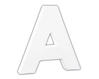 Petite lettre A 12cm - Blanc