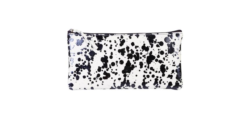 COSMICUIR CUIR Lisse Trousse plate 22x11 cm Bleu foncé