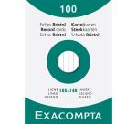 Étui de 100 fiches - bristol blanc ligné non perforé 105x148mm - Blanc