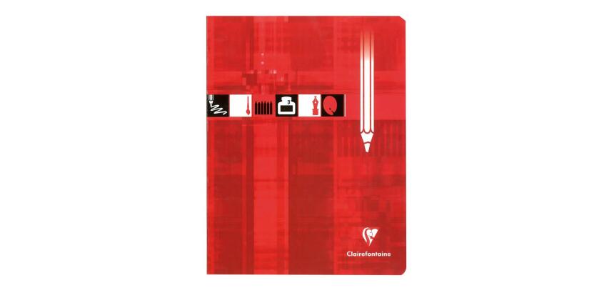 Cahier Dessin piqué 17x22cm 32 pages uni Rouge - Rouge