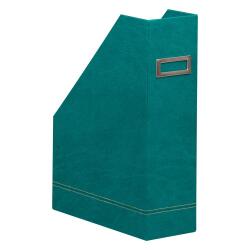 Rhodiarama porte-revues simili cuir italien 10x25x31 cm - Paon
