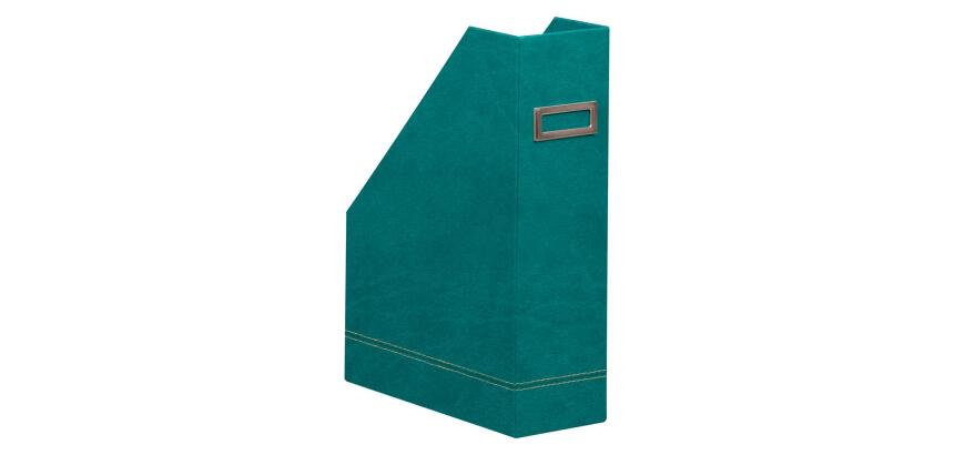 Rhodiarama porte-revues simili cuir italien 10x25x31 cm - Paon