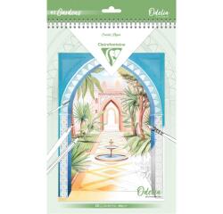 ODELIA, Bloc de coloriage multi-techniques de 20 feuilles A4 250g, Les jardins