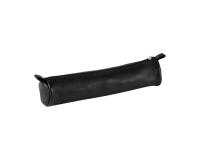 CUIR NOIR Trousse petite ronde Ø3,5x18 cm. - Noir