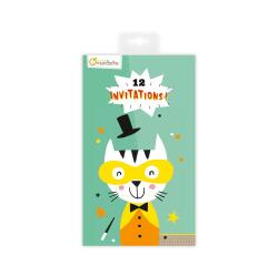 Cartes d'invitation, Animaux - Vert