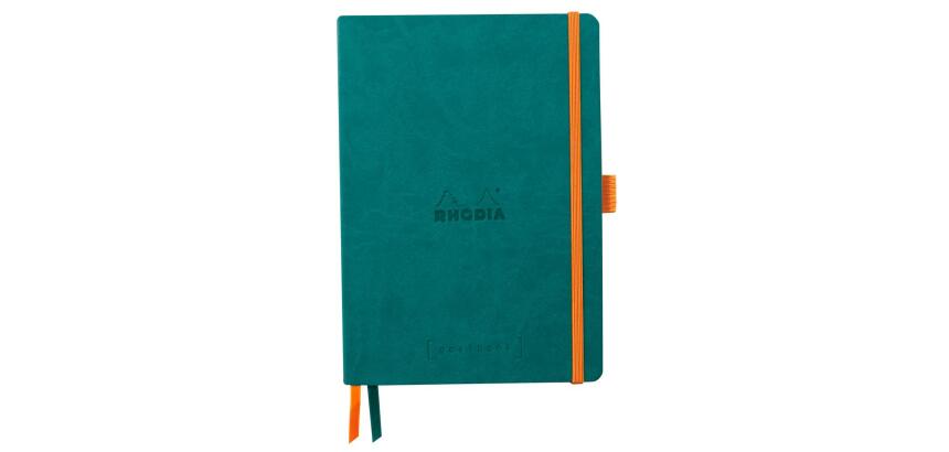 Rhodiarama Goalbook souple A5 240 pages dot papier ivoire 90g - Paon