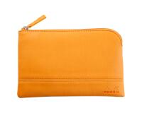 Rhodiarama pochette zippée en simili cuir - taille S (11x17 cm) - Orange