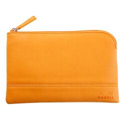 Rhodiarama pochette zippée en simili cuir - taille S (11x17 cm) - Orange