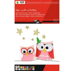 PAPIER COULEUR, Bloc multi-activités de 15 feuilles assorties au format 21x29,7cm - Assortiment