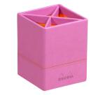 Rhodiarama pot à crayons simili cuir italien 8x8x11 cm - Lilas