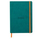 Rhodiarama Notizbuch A5 Softcover, 80 Blatt elfenbein 90g, liniert, mit Gummizugverschluss - Pfaugrün