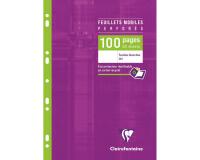 Feuillets mobiles sous étui A4 100 pages perforées uni
