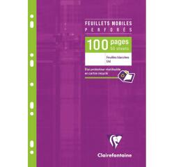 Feuillets mobiles sous étui A4 100 pages perforées uni