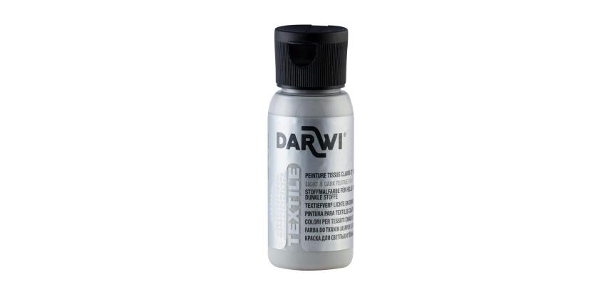 DARWI Flacon de 50 ml de Peinture Textile Opaque - Gris clair
