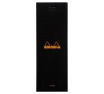 Bloc agrafé Rhodia N°8 7,4x21 cm 80 feuillets ligné 80g - Noir