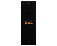 Bloc agrafé Rhodia N°8 7,4x21 cm 80 feuillets ligné 80g - Noir