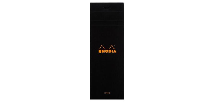 Bloc agrafé Rhodia N°8 7,4x21 cm 80 feuillets ligné 80g - Noir