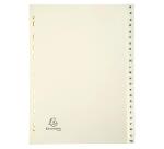 Intercalaires imprimés Carte peau 155g 24 positions de A à Z - A4 - Ivoire