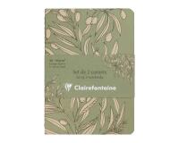 Jardin des Sens, Set de 2 carnets cousu fil A6 10,5x14,8 cm, 64 pages, ligné, ass.