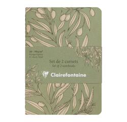 Jardin des Sens, Set de 2 carnets cousu fil A6 10,5x14,8 cm, 64 pages, ligné, ass.