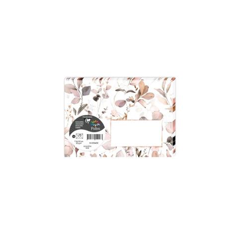 COLLECTION EUCALYPTUS, Paquet de 20 enveloppes imprimées Pollen 114x162mm 120g/m2 - Rose 3 - Rose