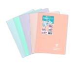 Cahier reliure intégrale enveloppante Koverbook Blush A4 160 pages grands carreaux couverture polypropylène opaque bicolore - Assortis