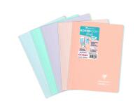 Cahier reliure intégrale enveloppante Koverbook Blush A4 160 pages grands carreaux couverture polypropylène opaque bicolore - Assortis