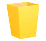 Rhodiarama corbeille à papier simili cuir italien 27x27x32 cm - Jonquille