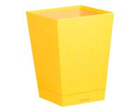 Rhodiarama corbeille à papier simili cuir italien 27x27x32 cm - Jonquille