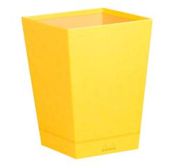 Rhodiarama corbeille à papier simili cuir italien 27x27x32 cm - Jonquille