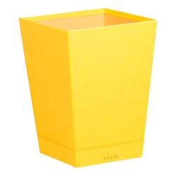 Rhodiarama corbeille à papier simili cuir italien 27x27x32 cm - Jonquille