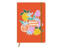 Dolce Amore, Carnet brochure souple A5 14,8x21 cm, 128 pages, ligné, marquepage, fermeture à élastique, ass.