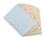 Intercalaires carte pastel 170g Forever imprimé alphabétique 20 positions - A4+ - Couleurs assorties pastel